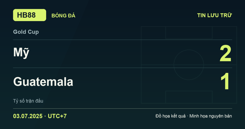 Đồ họa kết quả trận Mỹ 2–1 Guatemala: kết quả Gold Cup ngày 03/07/2025 (giờ Việt Nam).